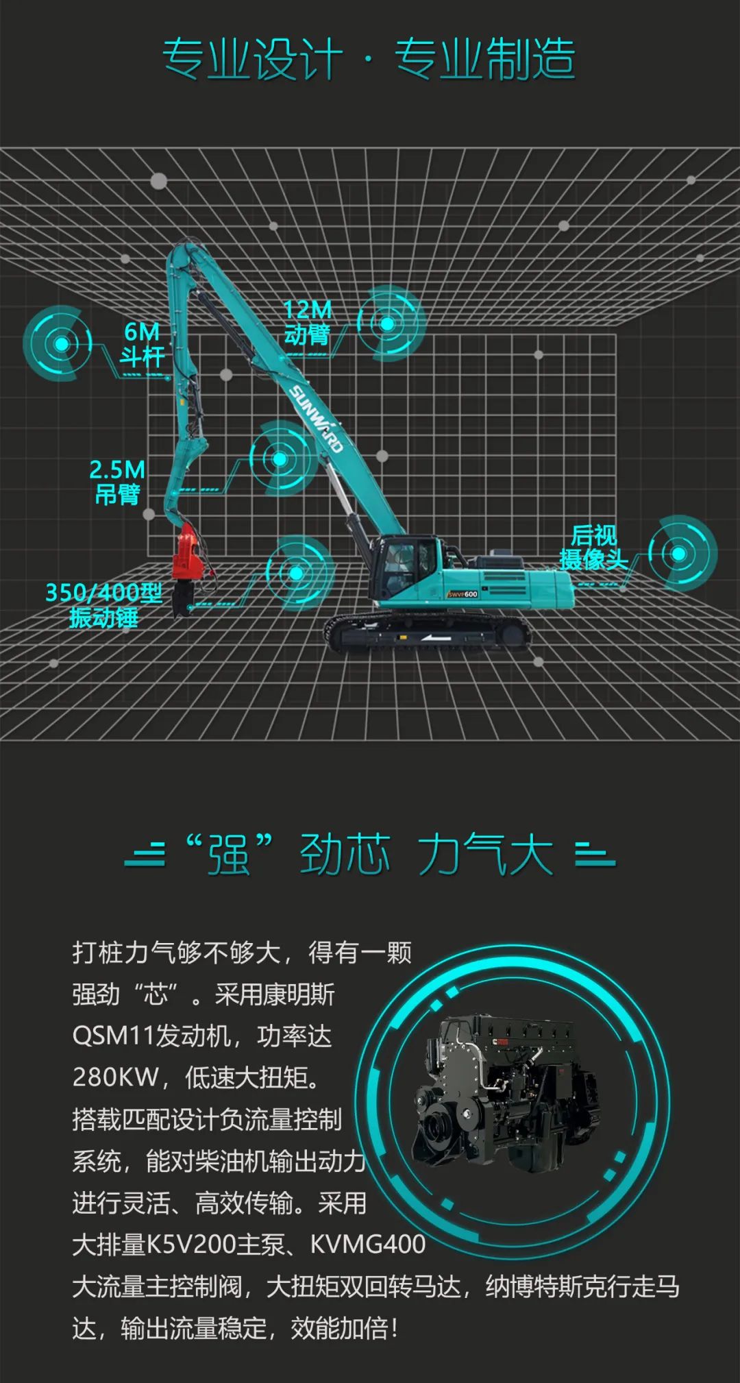 一图读懂 | 专业、高效、经济！9001cc金沙以诚为本智能带您解锁液压振动桩机的多种用处