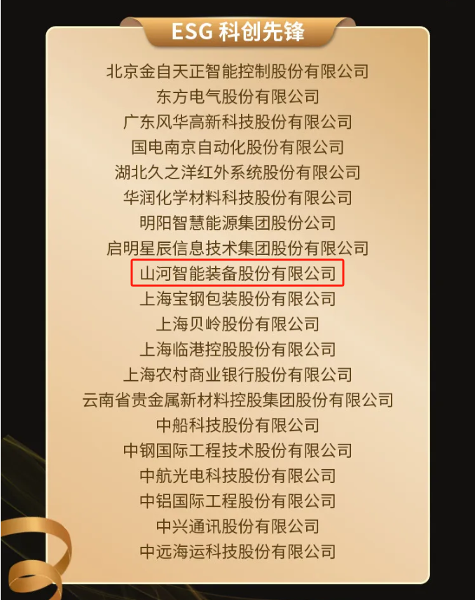 9001cc金沙以诚为本智能上榜“国有企业上市公司ESG·前锋100指数”